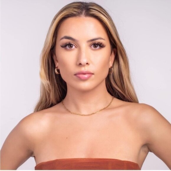 GOLD 18k Gold Plated Double Cuff Cubic Zirconia Earrings - Picture 2 of 4